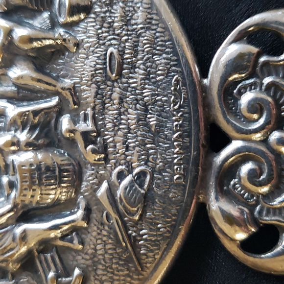 VTG Hans Jensen Silver Hand mirror, Silver plate, Repousse, marked, Denmark - Picture 10 of 10